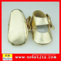 Cheap wholesale shoes in china gold bow moccasins flat baby girl winter shoes